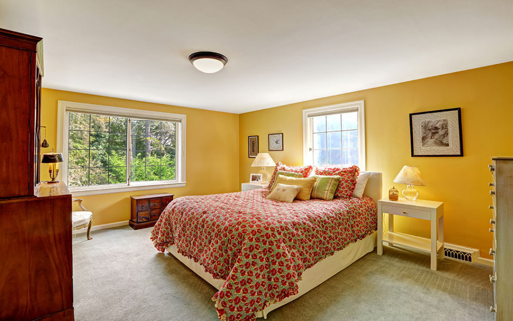 Bedroom-walls-painted-with-yellow-colour