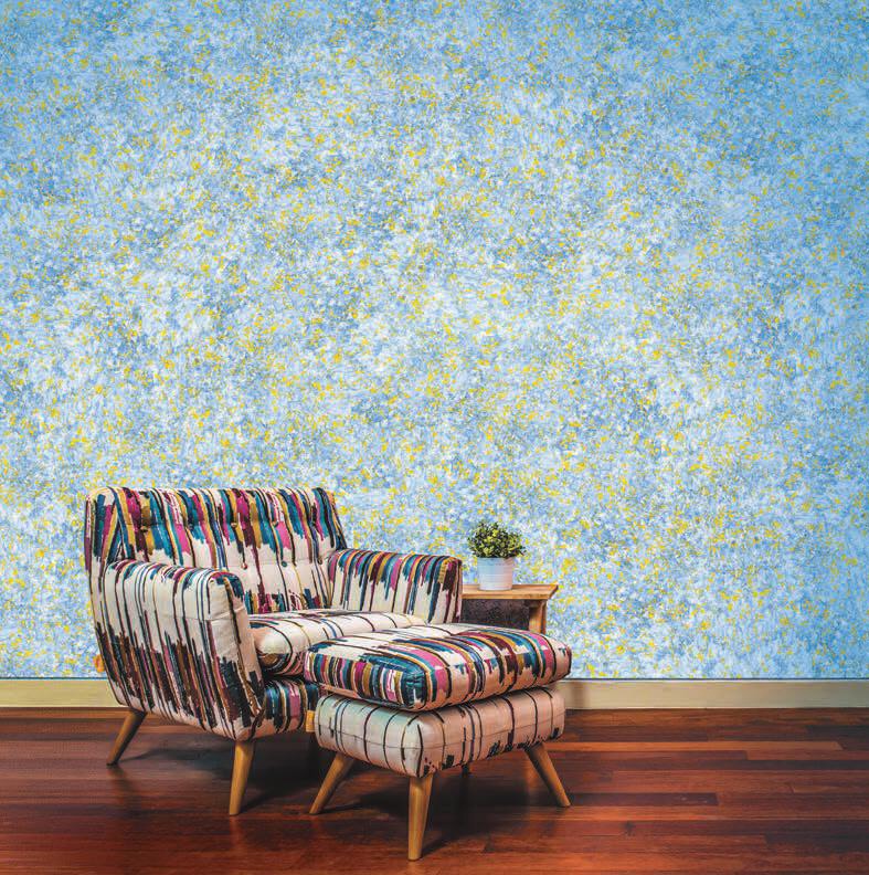 Blue-and-gold-wall-texture-designs-for-living-room