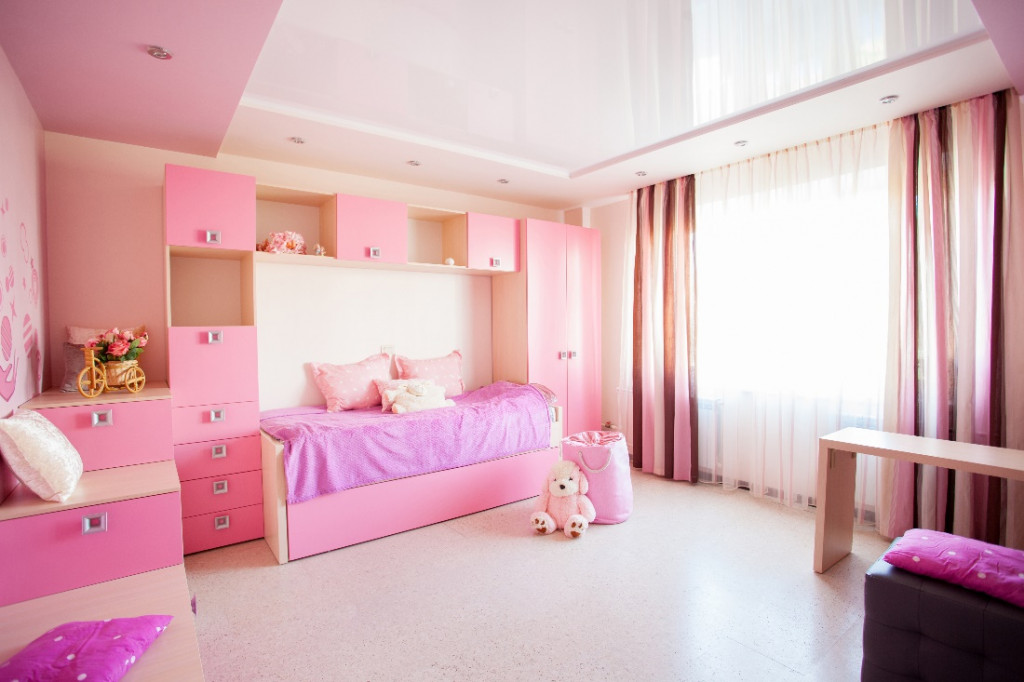 pink crown color kids room wall paint