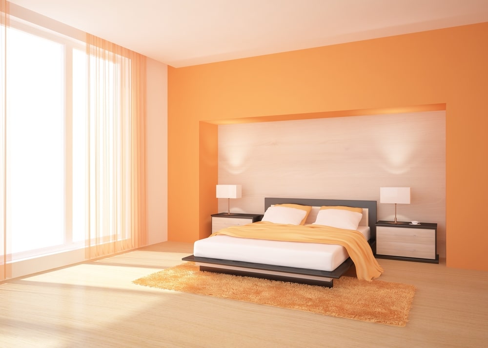 8 Calming Interior Wall Paint Ideas For, Light Orange Paint Bedroom