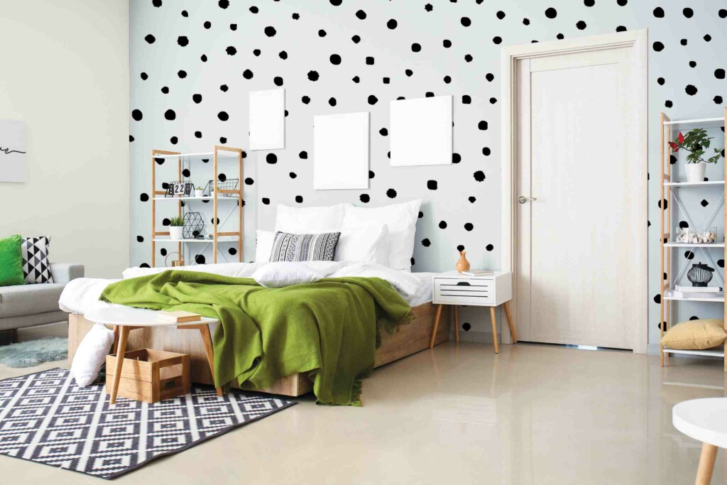 polka dots wall paint interior home